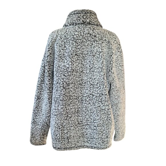 Victoria's Secret PINK women's black and white sherpa quarter zip pullover - Picture 4 of 9